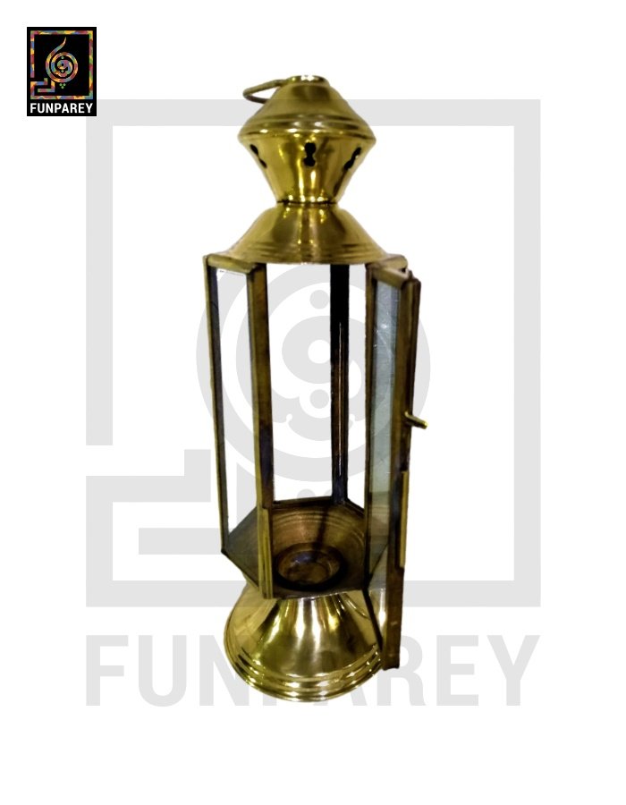Handmade Brass Antique Candle Lantern (Large)