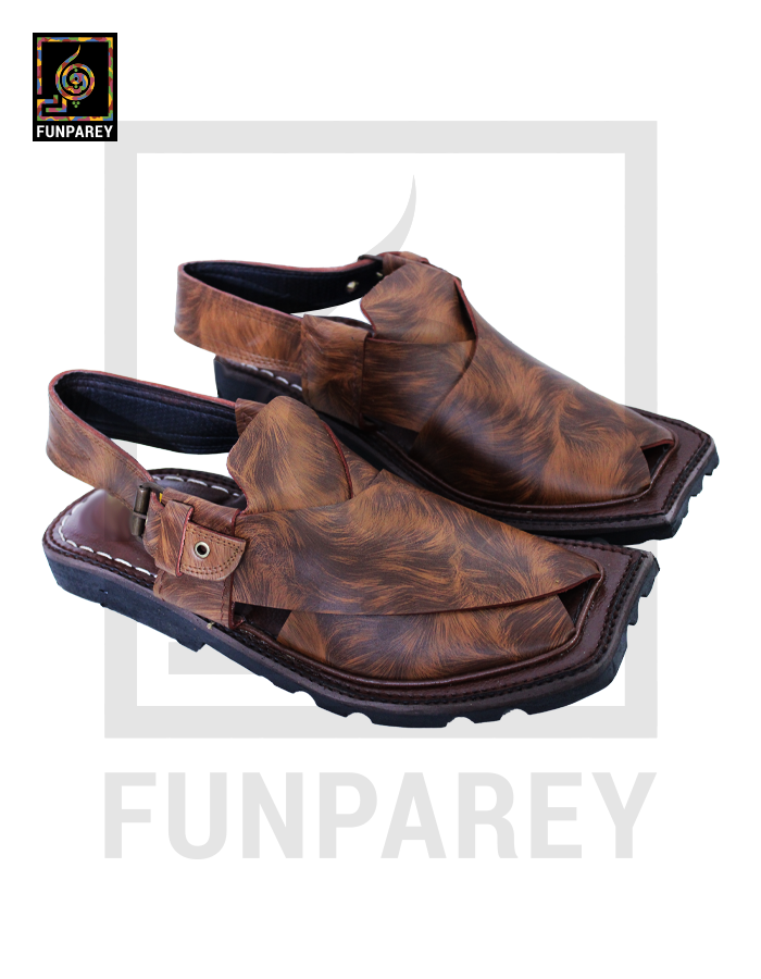 Handmade Pure Leather Mardan Kheri with Tyre Sole - Army Brown