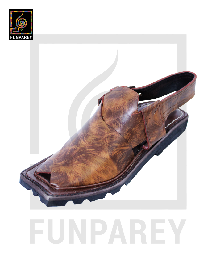 Handmade Pure Leather Mardan Kheri with Tyre Sole - Army Brown