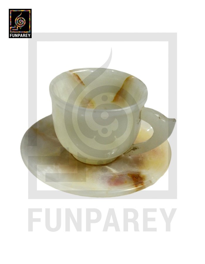 Onyx Stone Tea Cup Set (6 Cups & Saucers)
