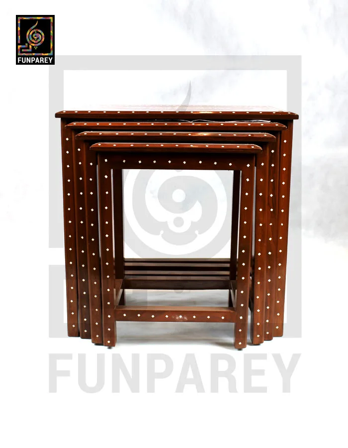 Nesting Tables With Galahad White Fiber Work