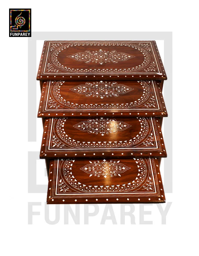 Nesting Tables With Galahad White Fiber Work