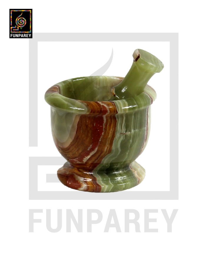 Onyx Stone Mortar & Pestle 4"