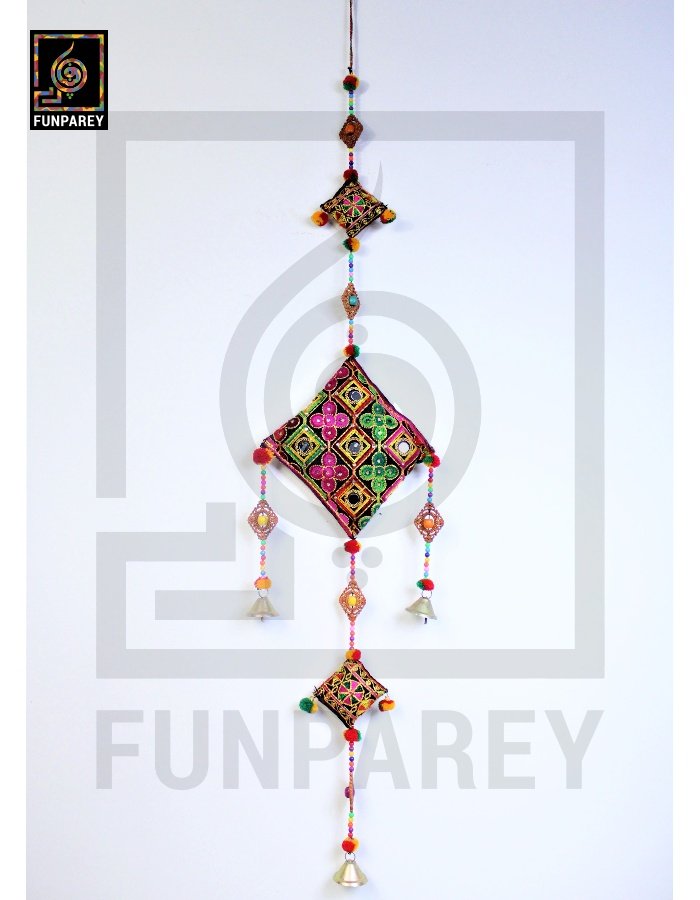 Handmade Antique Embroidered Cushion Door Chime Large (Single)