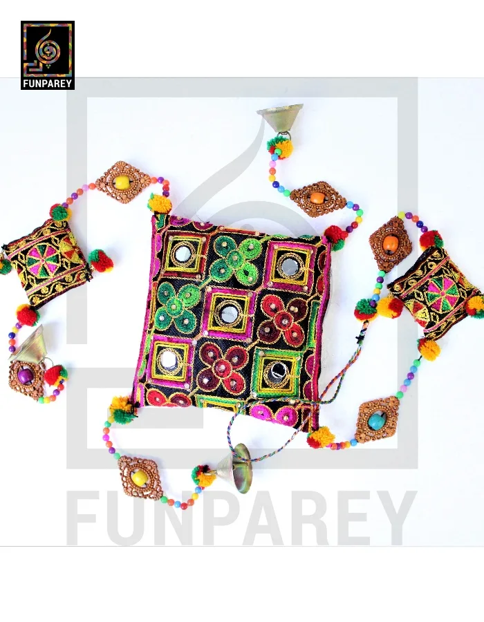 Handmade Antique Embroidered Cushion Door Chime Large (Single)