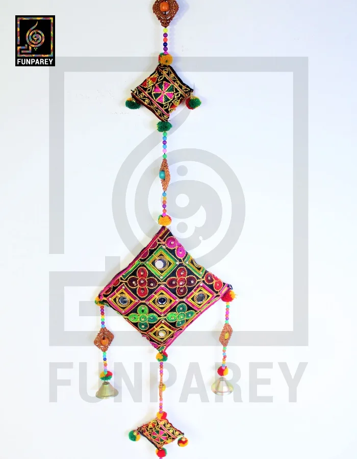 Handmade Antique Embroidered Cushion Door Chime Large (Single)