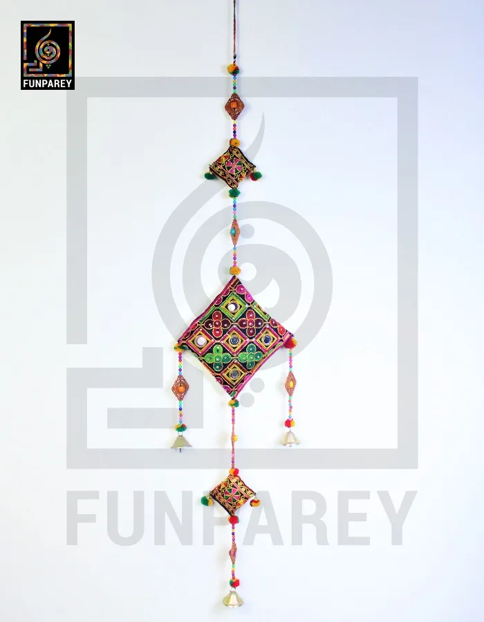 Handmade Antique Embroidered Cushion Door Chime Large (Single)