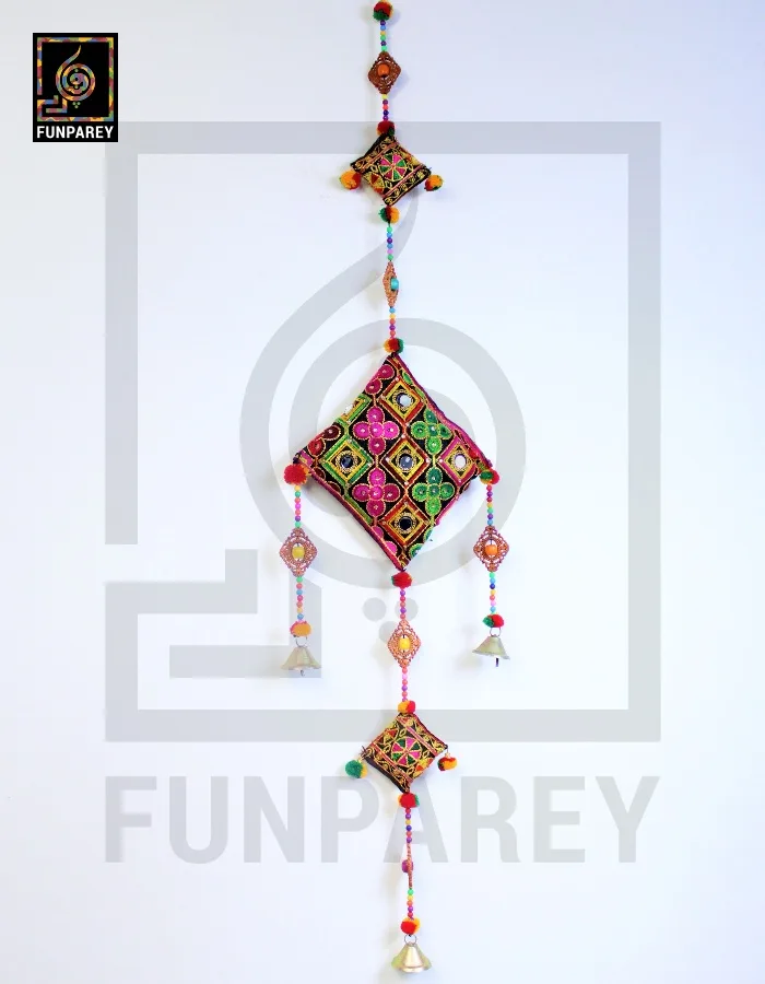 Handmade Antique Embroidered Cushion Door Chime Large (Single)