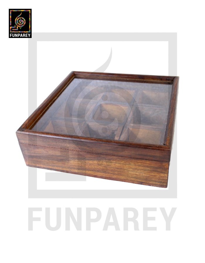 Handmade Wooden Storage Box with Removable Partitions 10/10 (Masala Box)
