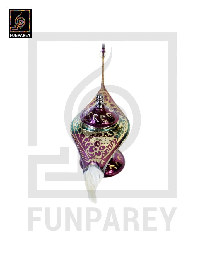 Antique Brass Aladdin lamp Dark Green With Diamond Cut Work