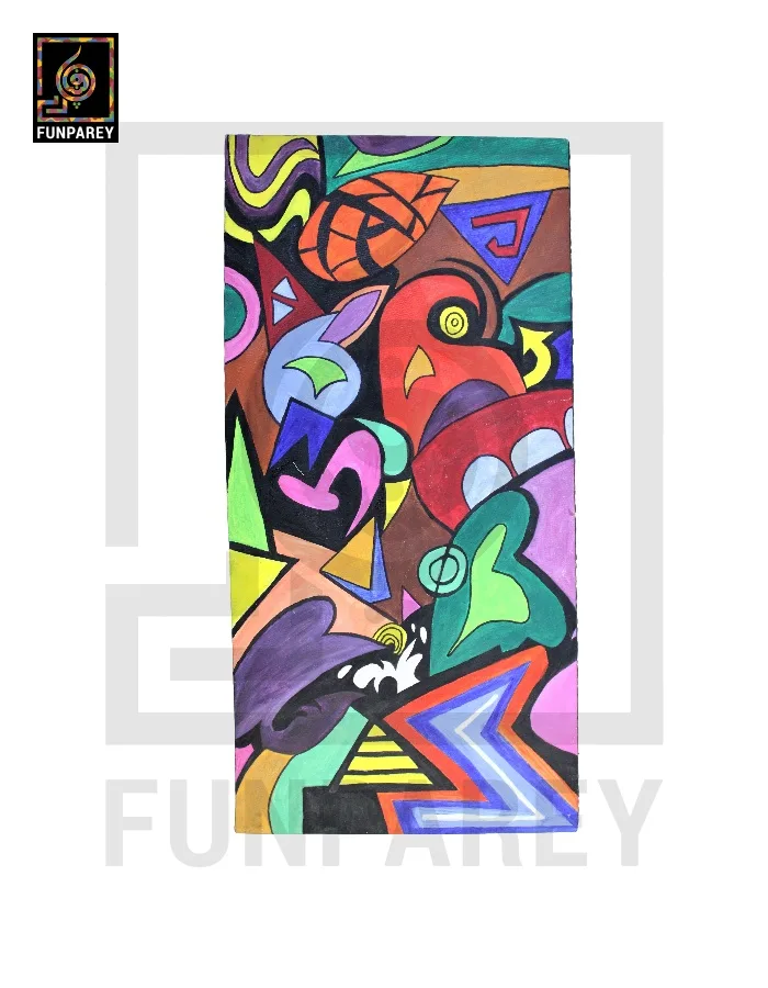 Abstract Art Handmade Acrylic Painting "Tangent"