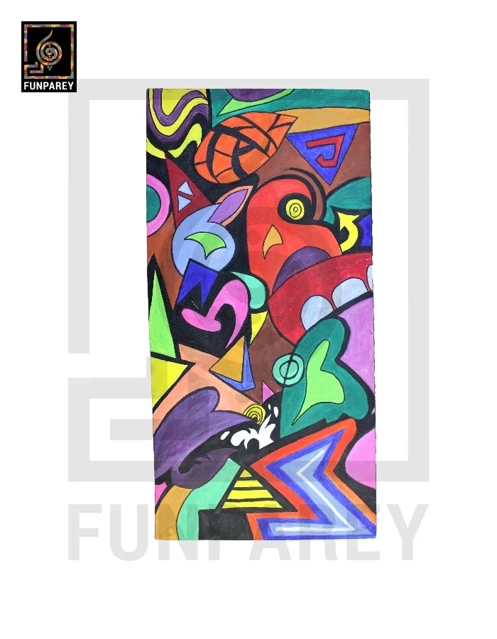 Abstract Art Handmade Acrylic Painting "Tangent"