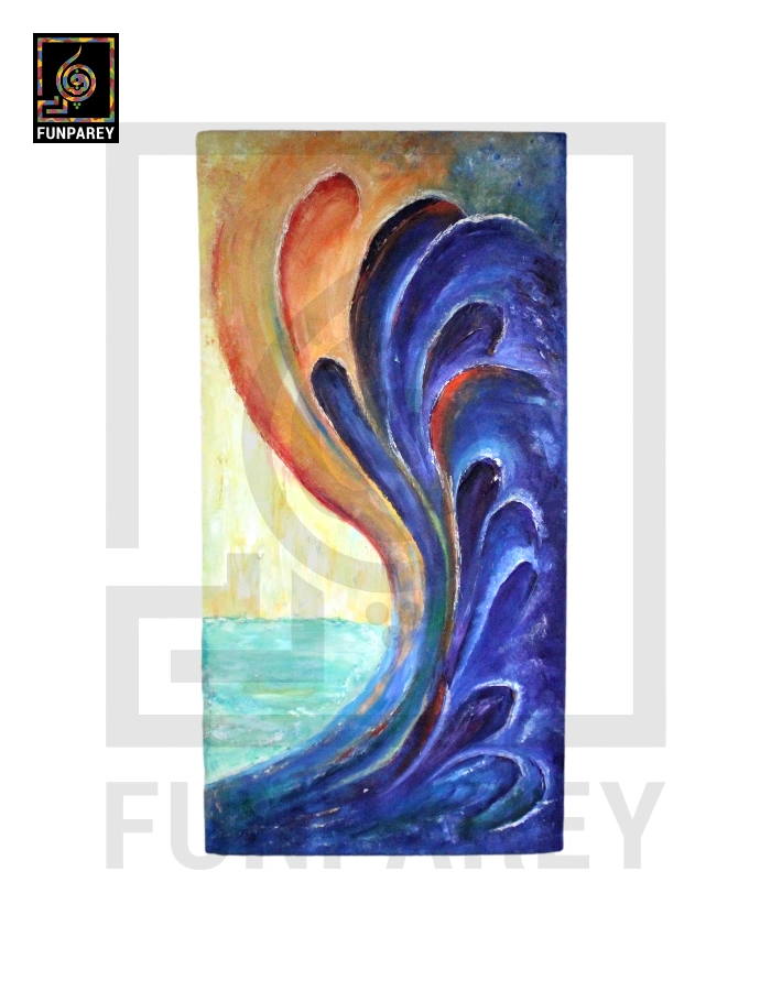 Abstract 3D Oil Painting "RIPTIDE" 18X36