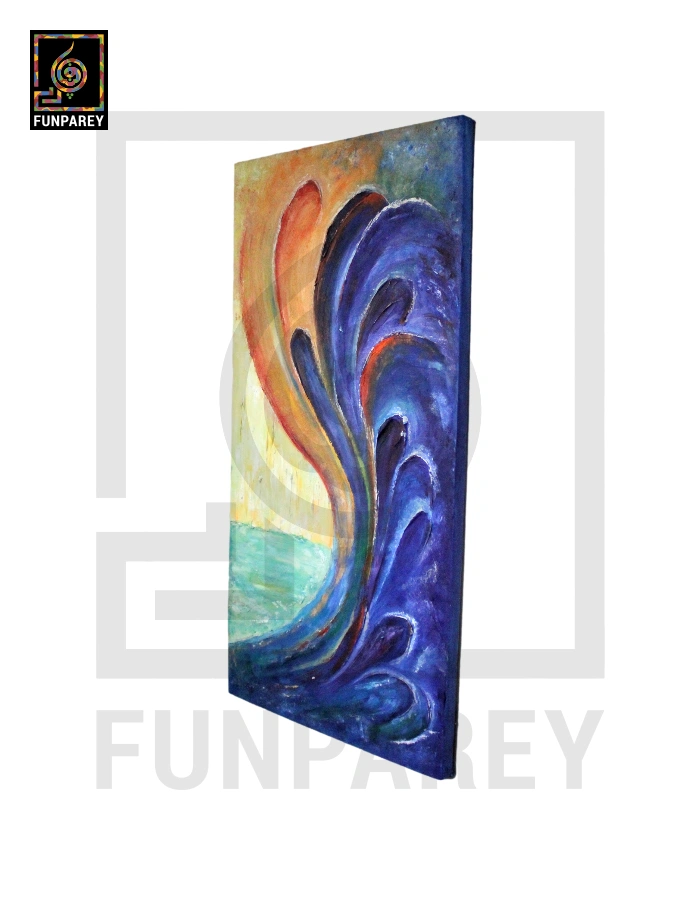 Abstract 3D Oil Painting "RIPTIDE" 18X36