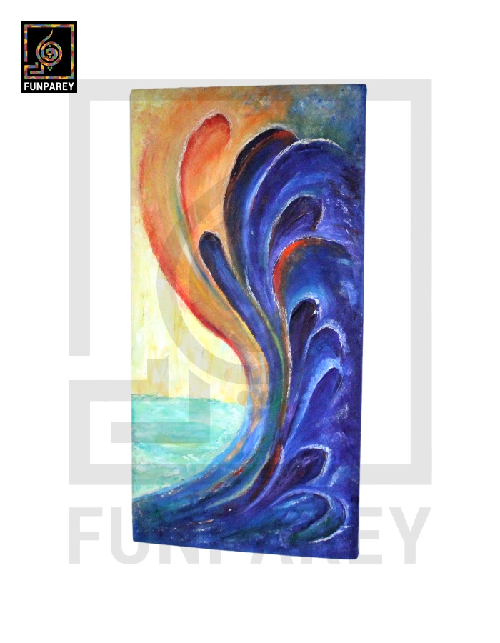 Abstract 3D Oil Painting "RIPTIDE" 18X36