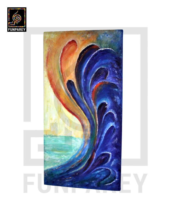 Abstract 3D Oil Painting "RIPTIDE" 18X36