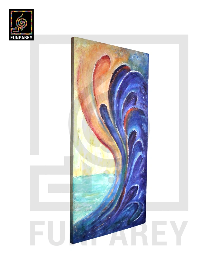 Abstract 3D Oil Painting "RIPTIDE" 18X36