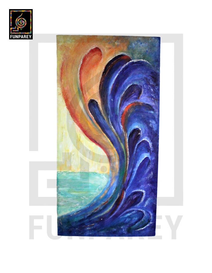 Abstract 3D Oil Painting "RIPTIDE" 18X36