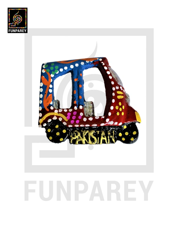Decorative Truck Art Fridge Magnet Rickshaw Model