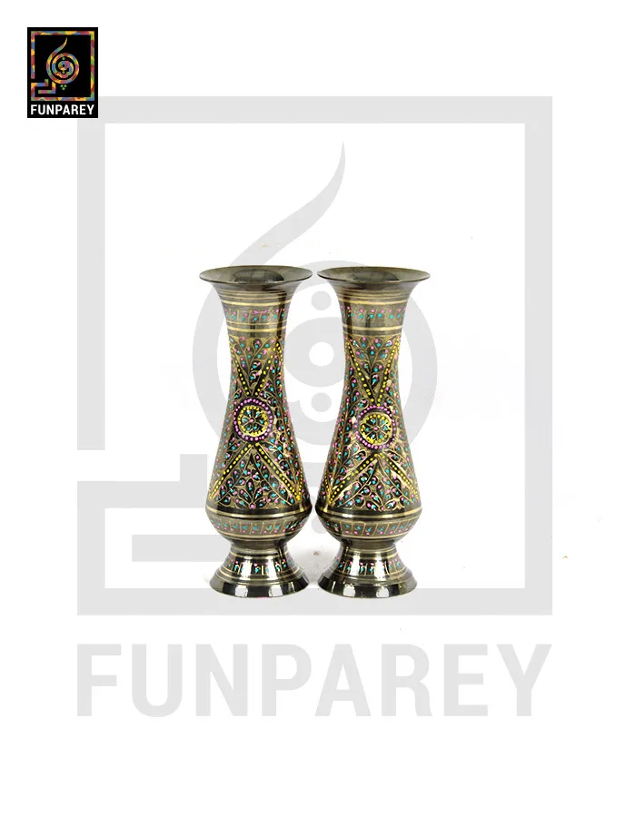 Handmade Brass Vase 10" Standard  Pair
