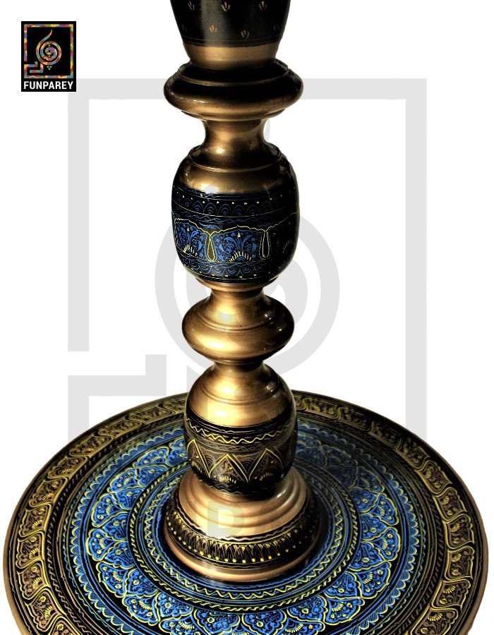 Wooden Table with Naqshi Art - 24"