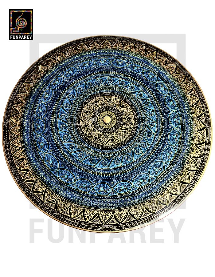 Wooden Table with Naqshi Art - 24"