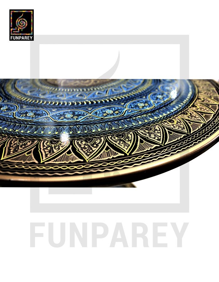 Wooden Table with Naqshi Art - 24"