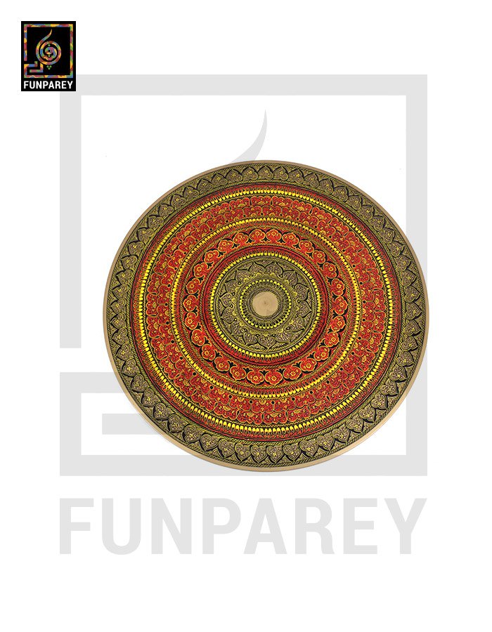 Wooden Table with Naqshi Art - 24"