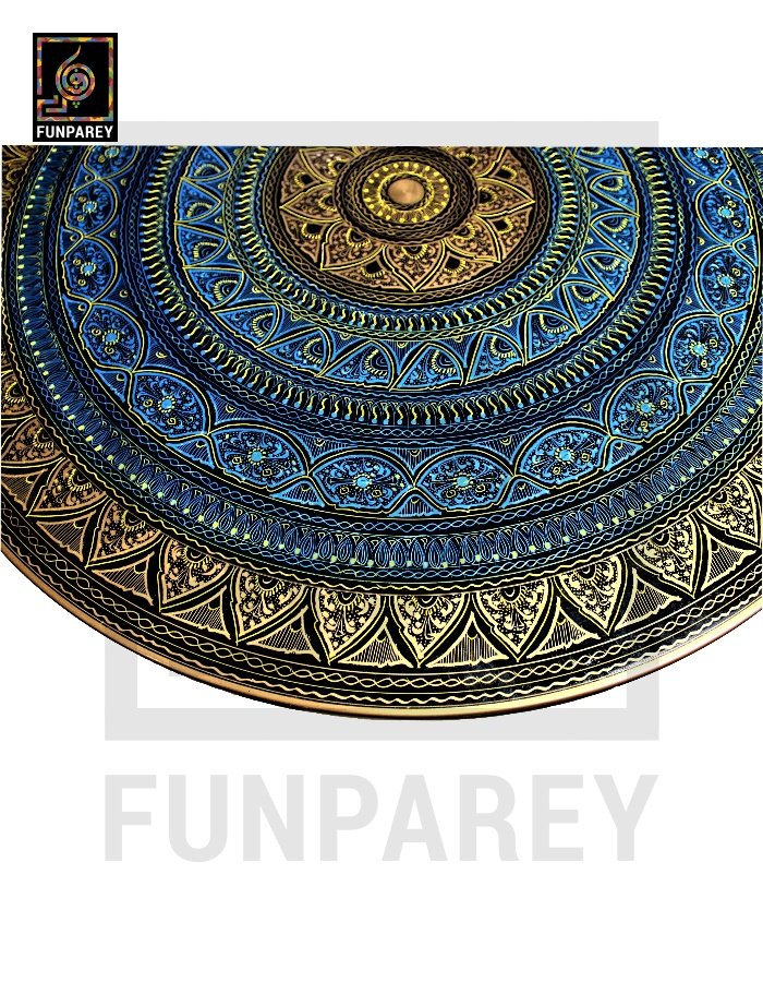 Wooden Table with Naqshi Art - 24"