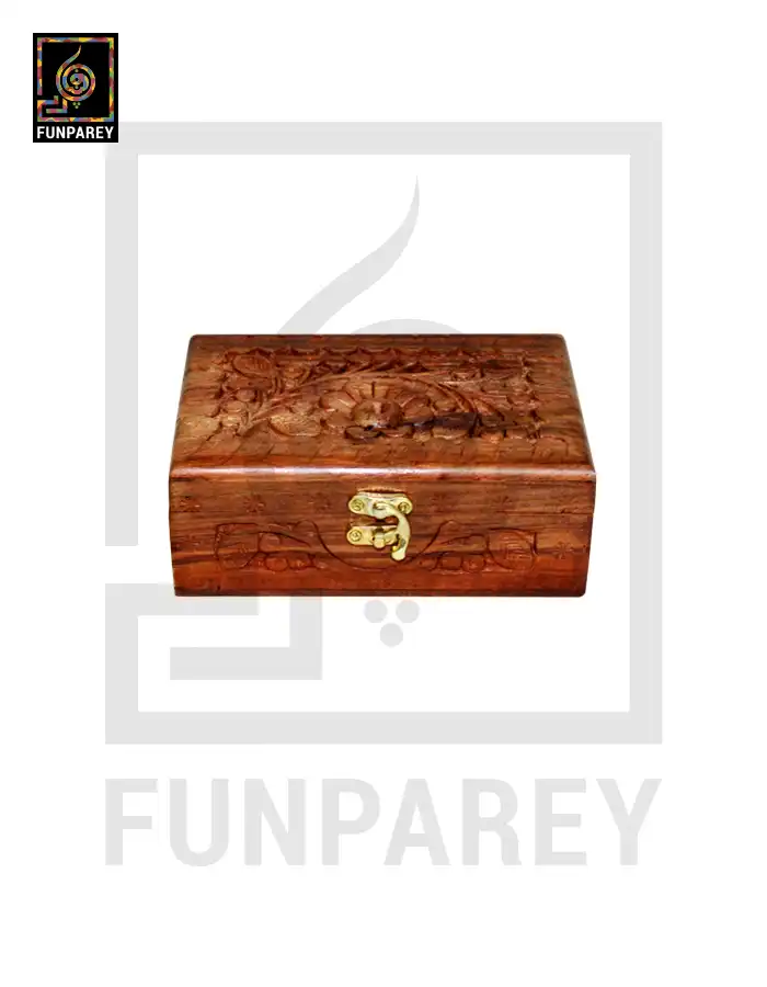Hand Carved Premium Wooden Jewelry Box 4/6 Slim