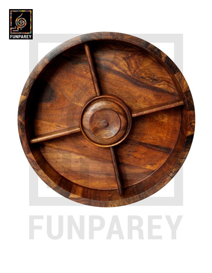 Premium Wooden Dry Fruit Bowl 10" With Brass Work