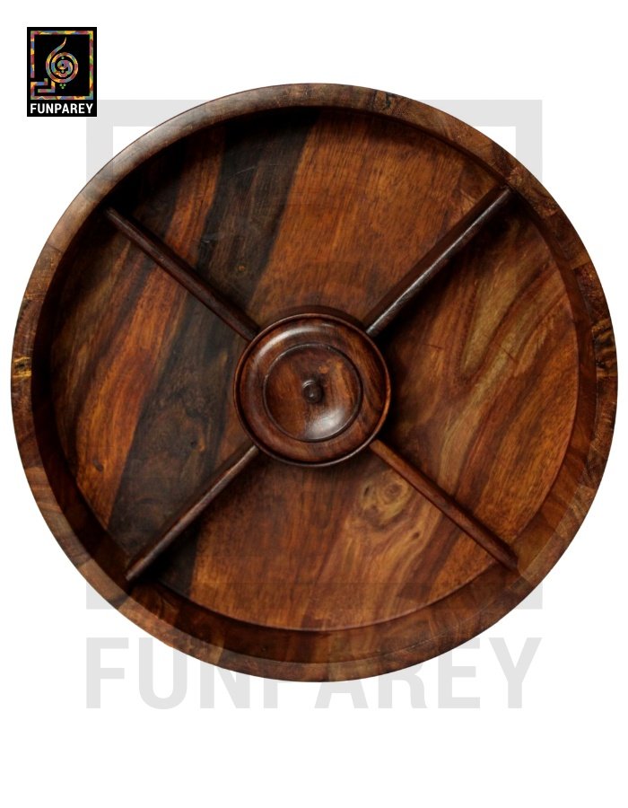 Premium Wooden Dry Fruit Bowl 12" With Brass Work