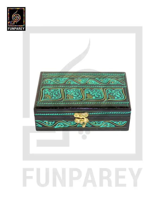 Jewelry Box With Nakshi Art - Green 4/6