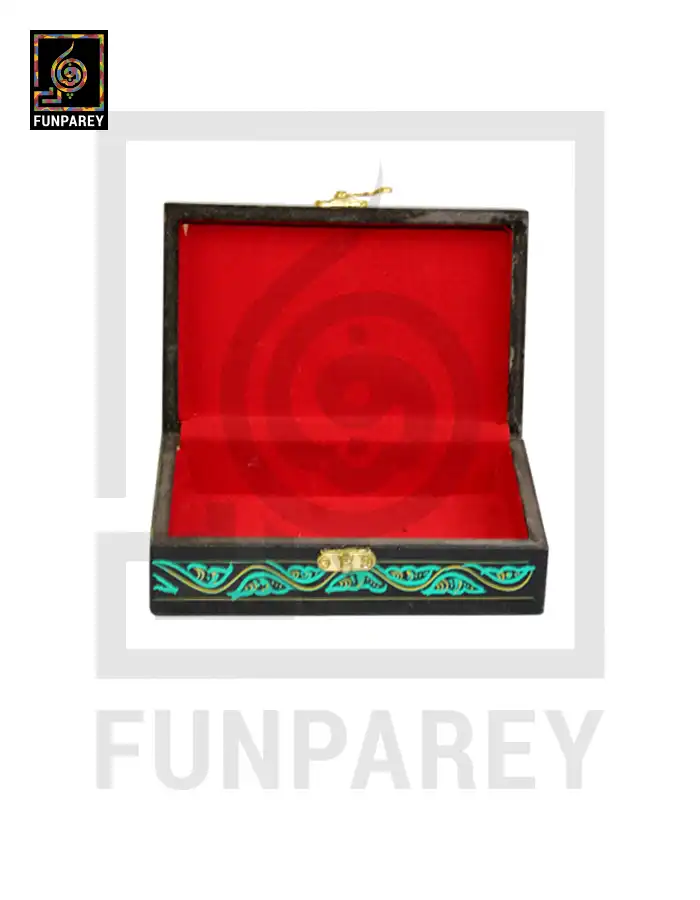 Jewelry Box With Nakshi Art - Green 4/6