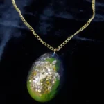 Baltic Ocean Oval Resin Pendant 04