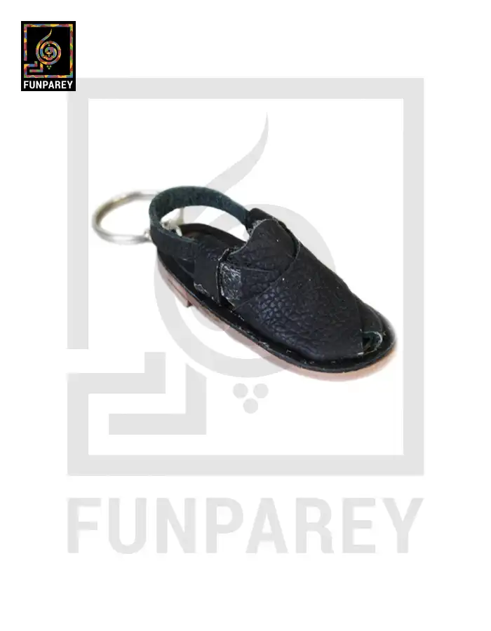 Hand Crafted Tribal Keychain with Kheri Black