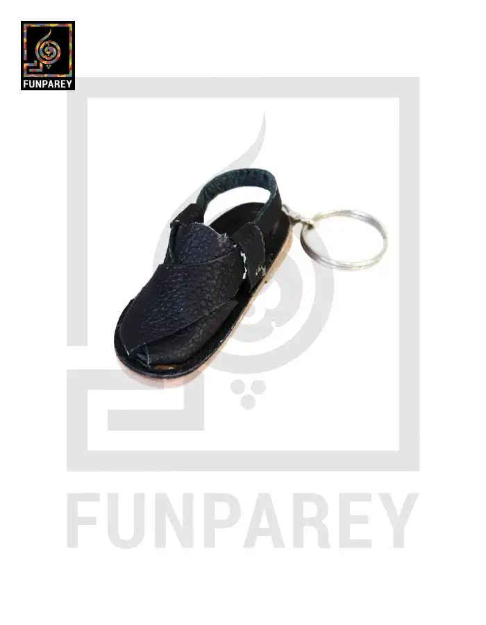 Hand Crafted Tribal Keychain with Kheri Black