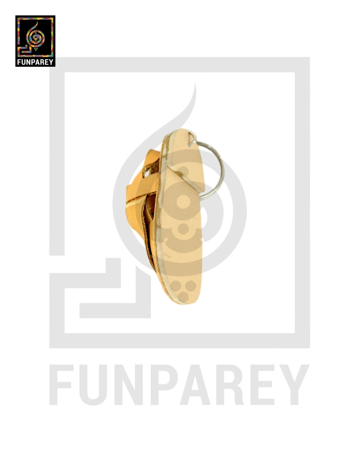 Hand Crafted Tribal Keychain with Kheri Camel Brown