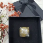 Handcrafted Resin Ring Gold Glitter 02