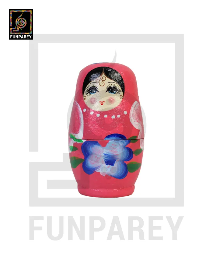 Matryoshka Russian Dolls Babushka Nesting Doll Set – Pink Multi Color 4 pcs