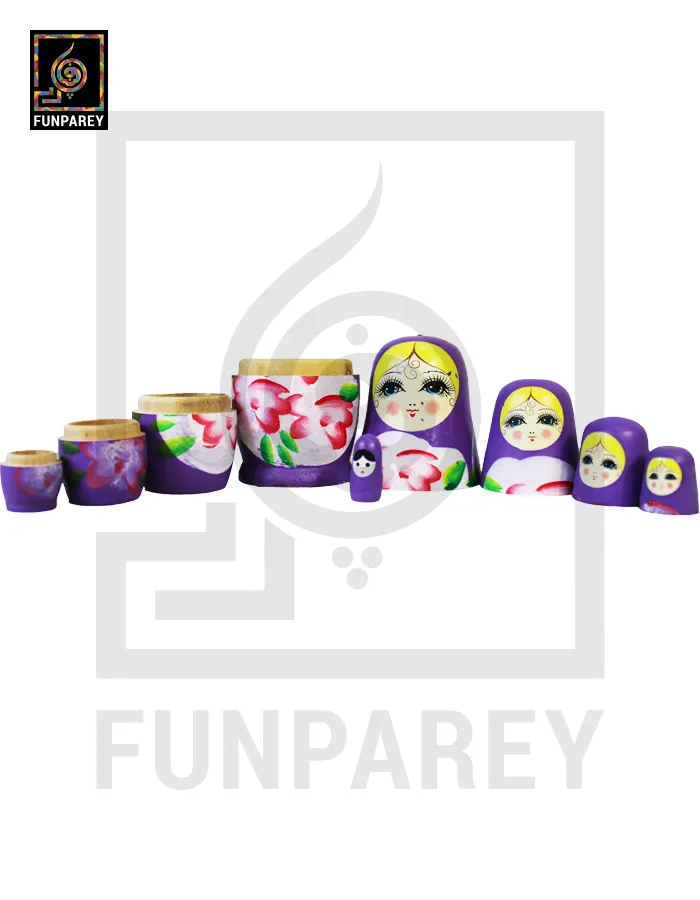 Matryoshka Russian Dolls Babushka Nesting Doll Set – Purple 5pcs