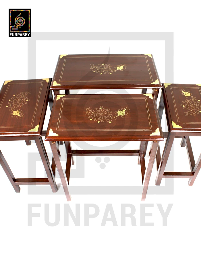 Nesting Tables With Distinct Brass Work