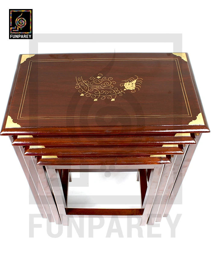 Nesting Tables With Distinct Brass Work