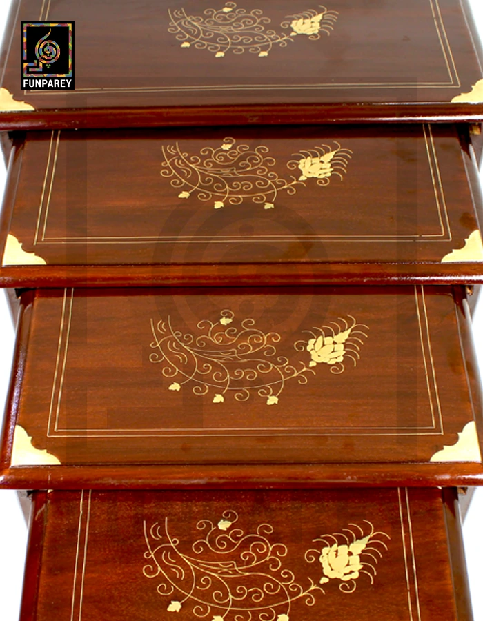 Nesting Tables With Distinct Brass Work