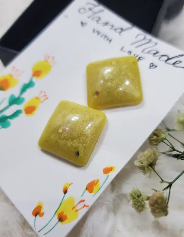 Resin Art Earrings Lemonade