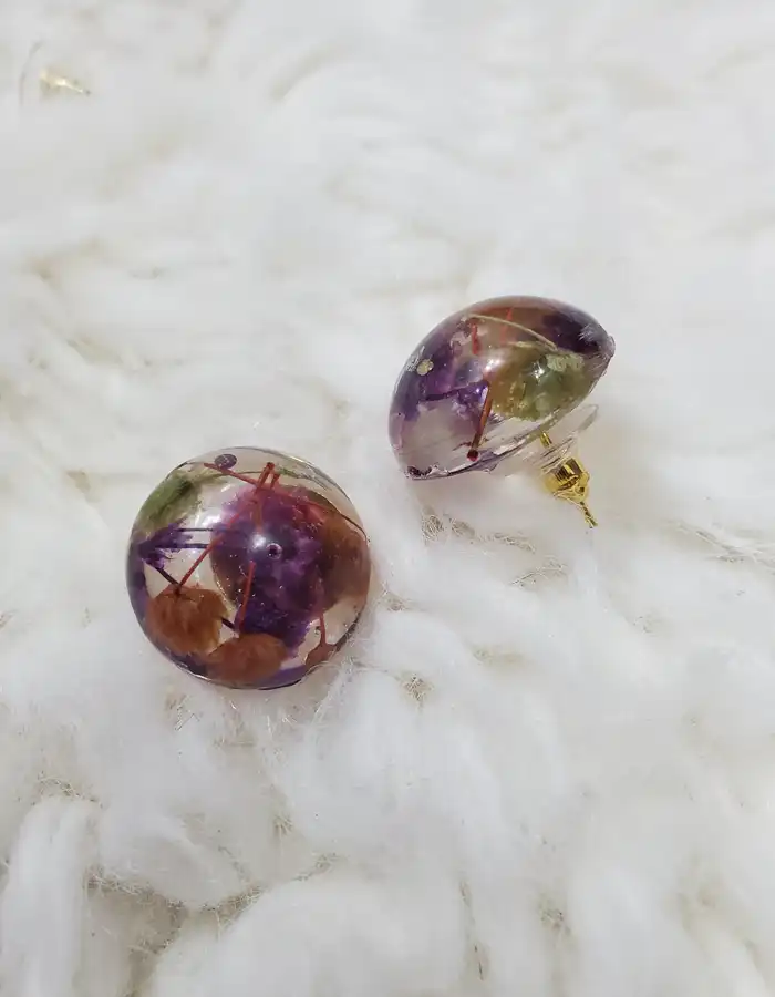 Resin Filled Botanical Earrings