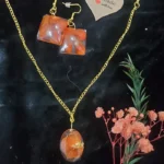Resin Jewellery Set - Dried Wildflower Pendant & Earrings 03