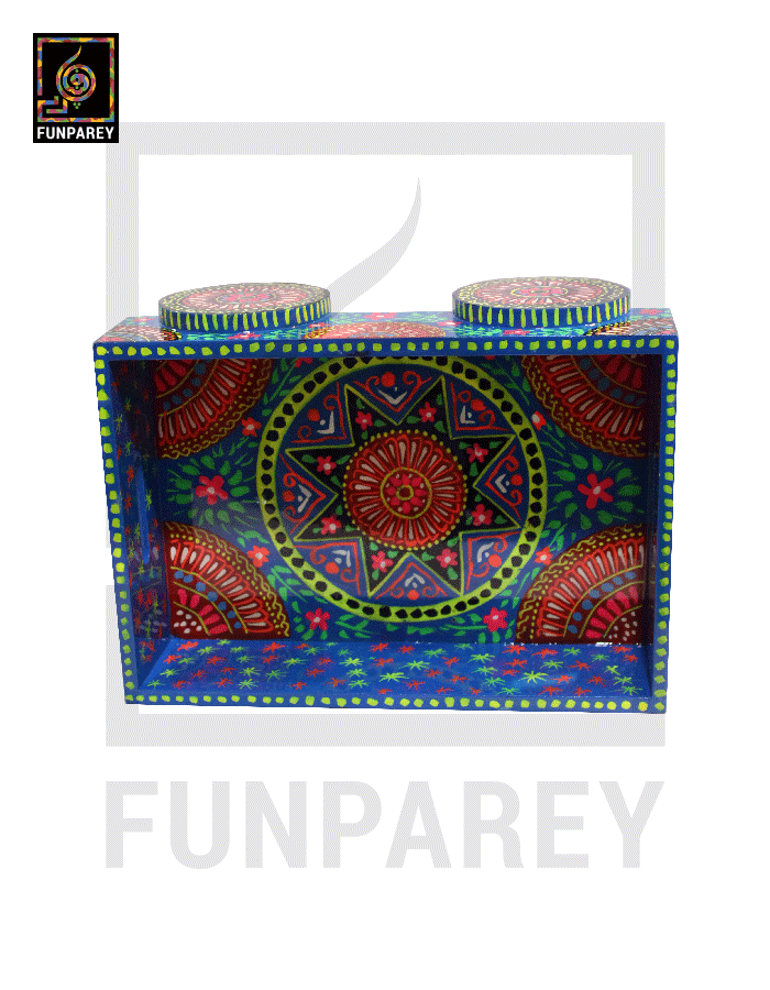 Truck Art Wooden Serving Tray on Wheels