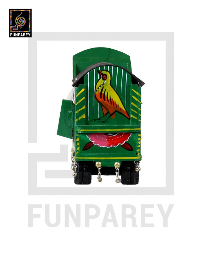 Handmade Wooden Pakistani Traditional Truck with Truck Art 8/9 Green