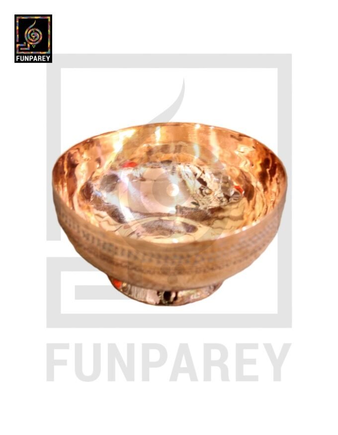 Handmade Antique Refurbished Full Copper Made Bowl Standard